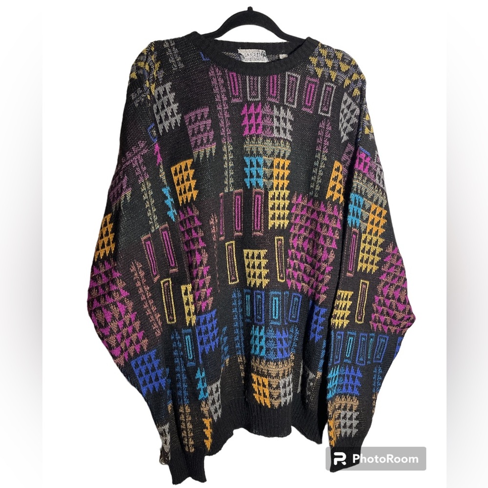 Progetto Italy Vintage Wool Blend Crew Neck Sweater Size LT